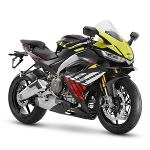 Aprilia rs 660 factory shakedown yellow 3 4 ant dx